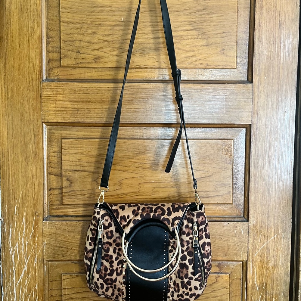 INC Leopard Print and Black Women's Bag - Picture 2 of 2